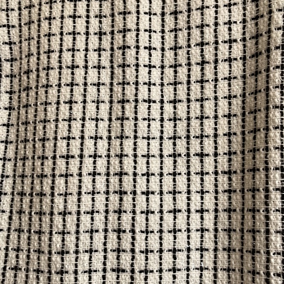 ♻️Shein Curve Black White Silver Houndstooth Frayed Fringe Midi Skirt Black 1XL - Picture 11 of 17